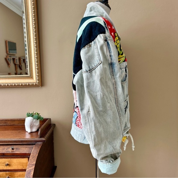90's Vintage Guetta Brothers Too Cute Disney Mickey Mouse Denim Jean Jacket - Picture 6 of 14